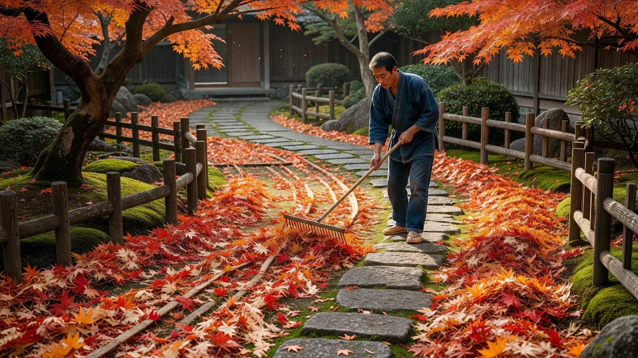 秋の落ち葉清掃メンテナンス