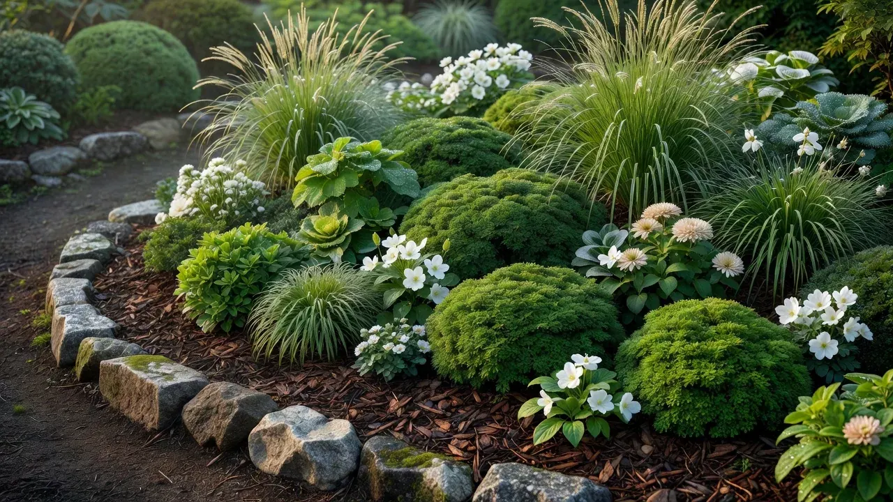 花壇に植栽を行うスタッフの手元